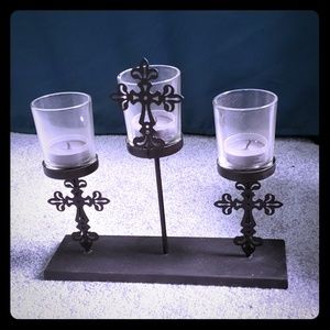 Cross candleholder